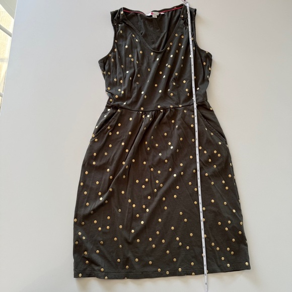 Boden-Melinda Green and Gold- Polka Dot- Tank Dress-Pockets-Spring- Size 8 - Picture 6 of 12